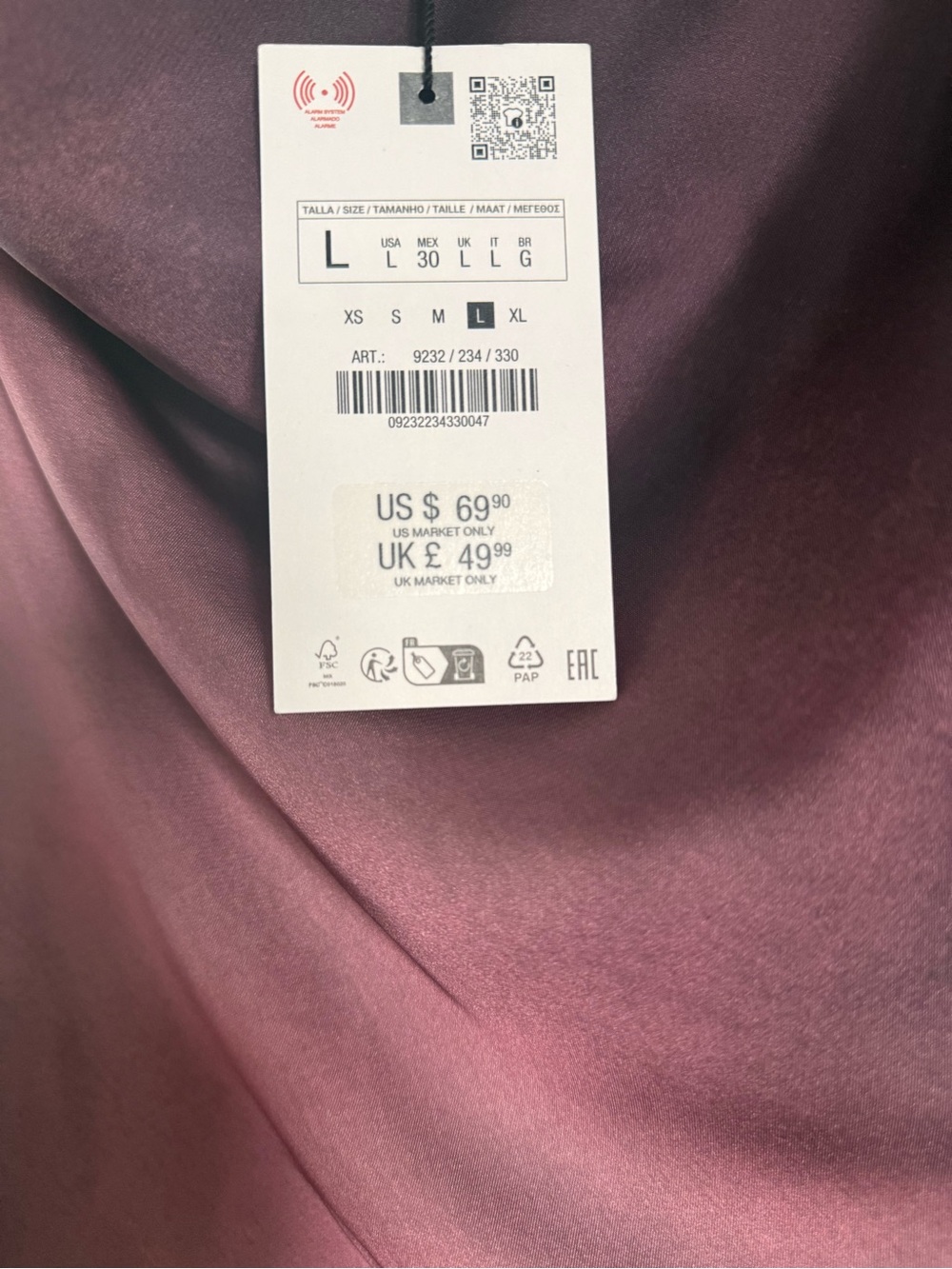 Zara Ombré Satin Ruched Midi Dress | NWT | Large - Picture 6 of 11